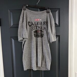 CCM Gray Calgary Hitmen Distressed Logo Tee